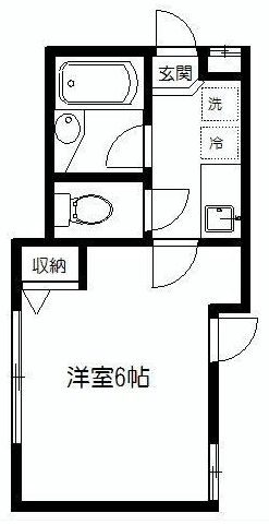 メゾン石神白山 2階 1Kの間取り