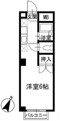 ジュネスドミール 3階 1Kの間取り