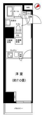 【築浅】アイルプレミアム千駄木 2階 1Kの間取り