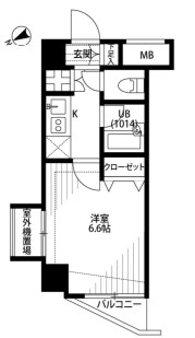 プレール・ドゥーク文京白山 5階 1Kの間取り