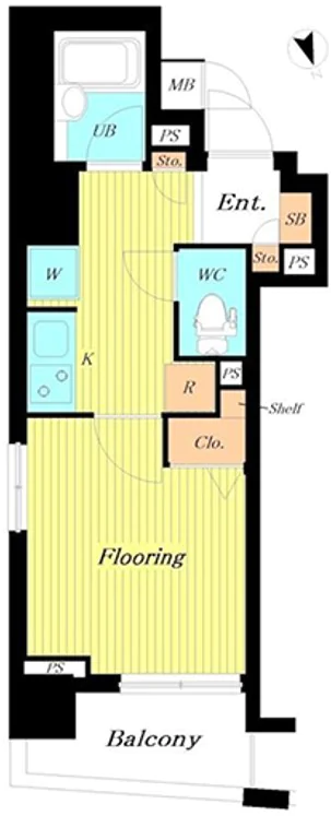 メインステージ御茶ノ水 3階 1Kの間取り