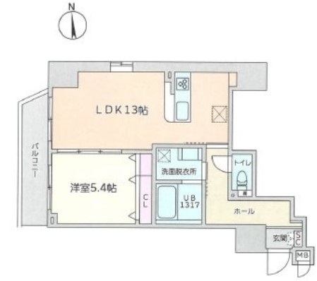 ＣＡＶＥ　ＹＵＳＨＩＭＡ（ケイブ湯島） 5階 1LDKの間取り