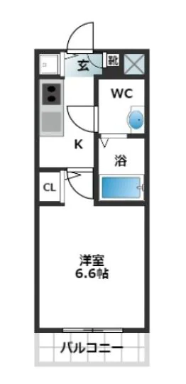 スカイコート本郷東大前第3 8階 1Kの間取り