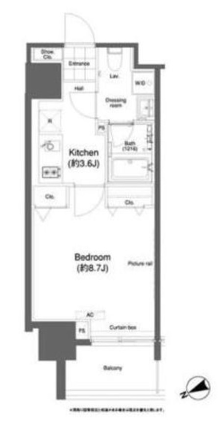 アーバネックス市谷柳町 12階 1Kの間取り