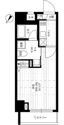 ステージファースト東大前 4階 1Kの間取り