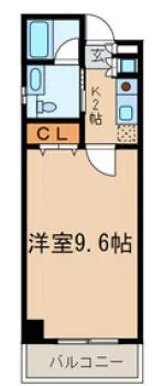 サンモールエイト小石川 9階 1Kの間取り