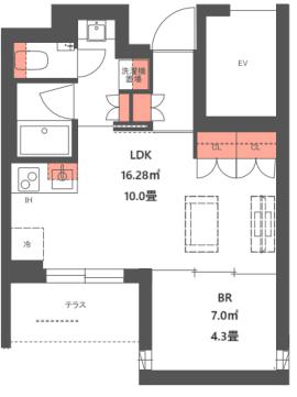 Nifit KOISHIKAWA 1階 1LDKの間取り