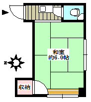 第一末廣ビル 3階 1Rの間取り