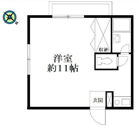 ＡＬＶＡⅡ 1階 1Rの間取り