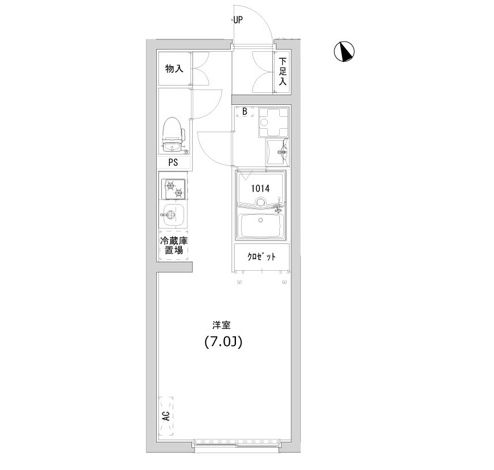 リーガランド江戸川橋 3階 1Rの間取り