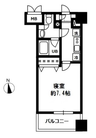 レジディア四谷三丁目 3階 1Kの間取り