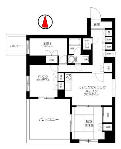 ツインパレス 3階 3LDKの間取り