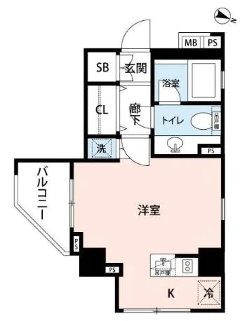 アクロス文京 10階 1Rの間取り