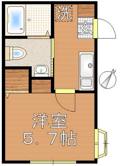 ペティソレイユ 1階 1Kの間取り