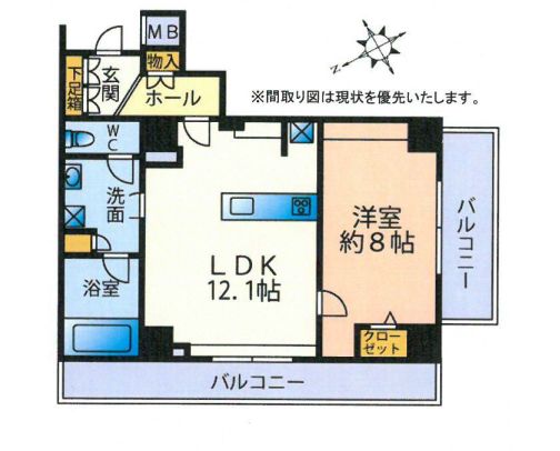 オープンレジデンシア本駒込 2階 1LDKの間取り