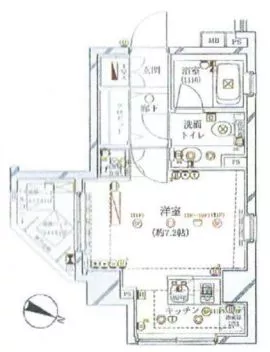 アクロス文京 5階 1Rの間取り