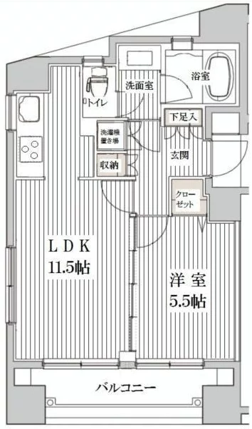 ジュイール文京白山 9階 1LDKの間取り