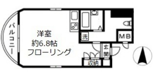 アール・ブリュット白山 4階 1Rの間取り