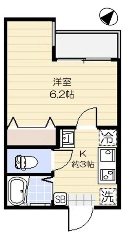 インスパーク本駒込 2階 1Kの間取り
