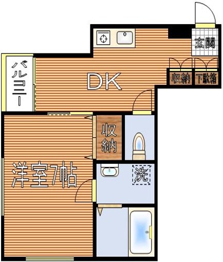 文京ツインタワー 3階 1Kの間取り