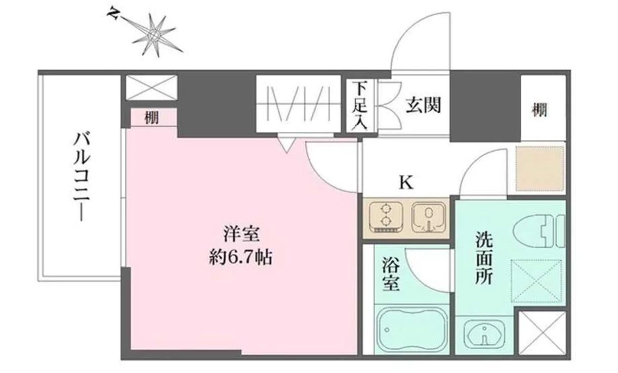 ＷＨＡＲＦ文京茗荷谷 3階 1Kの間取り