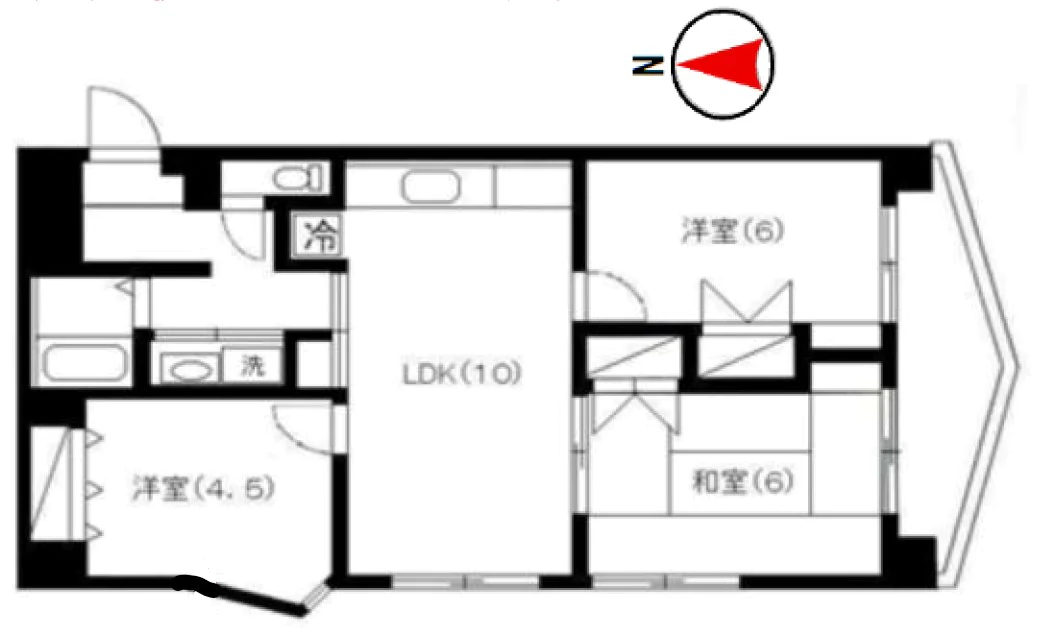 アソシエール護国寺 5階 3LDKの間取り
