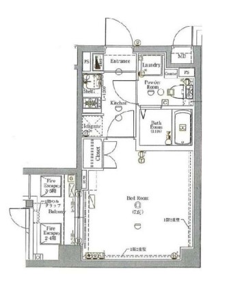 ＡＸＡＳ白山【アクサス白山】 2階 1Kの間取り