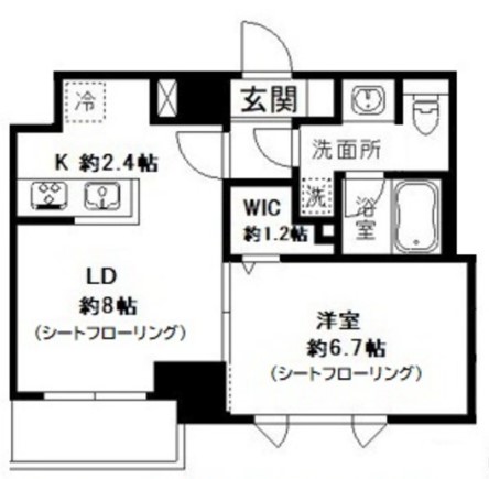 【築浅】コートヒル本郷 4階 1LDKの間取り