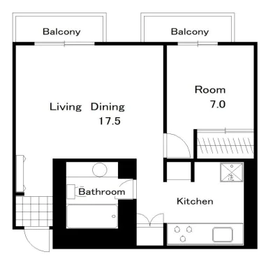 ルーフ御茶ノ水ヒルズ 5階 1LDKの間取り