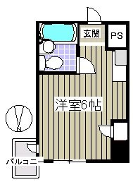 すい～とぴあ本郷 4階 1Rの間取り