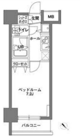 KDX岩本町レジデンス 12階 1Kの間取り