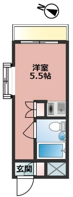 ペガサスマンション白山 3階 1Rの間取り