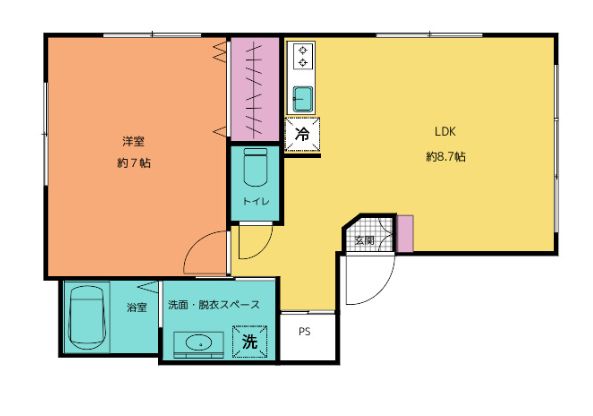 白山大関ビル 4階 1LDKの間取り