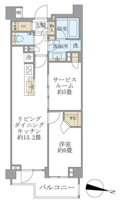 オープンレジデンシア千駄木ヒルズ 4階 1SLDKの間取り