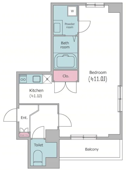 レジディア文京湯島Ⅱ 12階 1Rの間取り