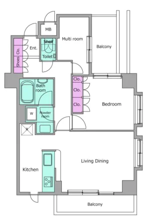 レジディア文京音羽 4階 1SLDKの間取り