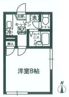 リヴェール本郷 2階 1Kの間取り