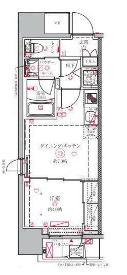 【築浅】クレイシア文京本郷 8階 1DKの間取り