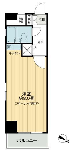 ライオンズマンション音羽 10階 1Rの間取り