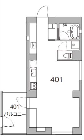 【新築】天神町place 4階 1Rの間取り