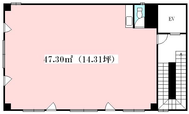 【駅徒歩5分】モリカワビル 3階 1Rの間取り