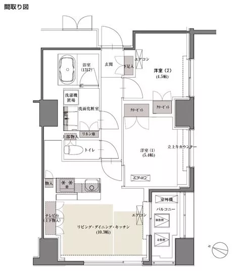 【築浅】フォレストビュー護国寺 6階 1SLDKの間取り
