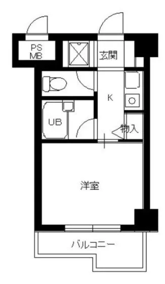 スカイコート文京小石川 7階 1Rの間取り