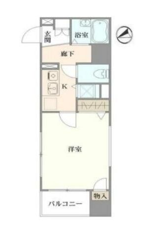 プレール文京WEST 9階 1Kの間取り