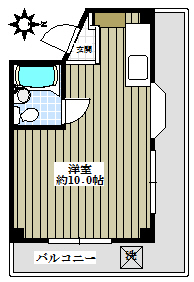 表町アパートメント 3階 1Kの間取り