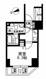 ＫＤＸレジデンス文京湯島 9階 1Kの間取り