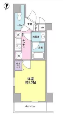 池之端加茂ビル 3階 1Kの間取り