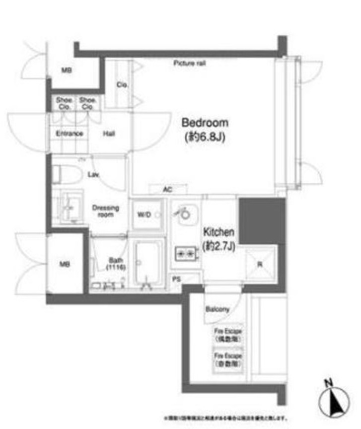 アーバネックス市谷柳町 12階 1Rの間取り