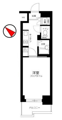ルーブル文京音羽 10階 1Kの間取り