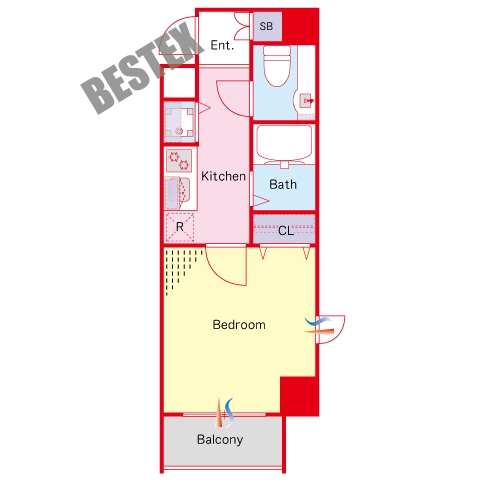 メゾン・ド・ヴィレ本駒込 8階 1Kの間取り